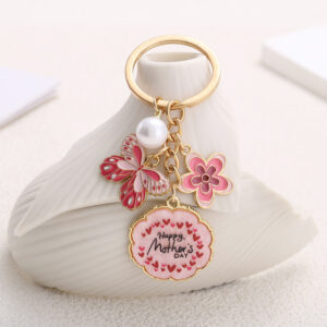 Wholesale Mother's Day Series Butterfly Flower Pendant Keychain Niche High-end Bag Pendant Gift for Mother