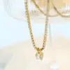 Wholesale PVD Coated Real Gold Plated 18K Gold Geometric 304 Stainless Steel Fashion Waterproof Non Tarnish 304 Stainless Steel Necklace