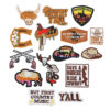Wholesale Original Cartoon Cloth Stickers Western Cowboy Hat Party Cross-border Patch Computer Embroidered Stalk in stock Wholesale Embroidered Cloth Stickers