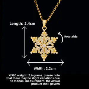 XL986 Pearl Snowflake Necklace / Gold