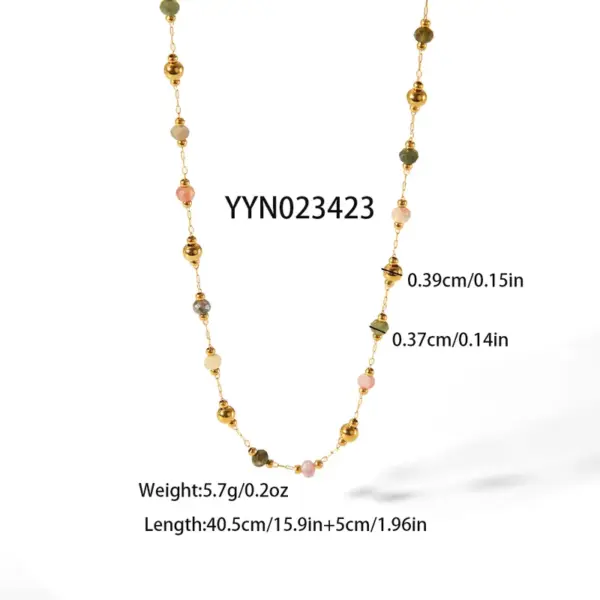 PVD Coated Real Gold Plated 18K Gold Geometric 304 Stainless Steel Natural Stone Luxurious Simple Style Waterproof Non Tarnish Jewelry Set