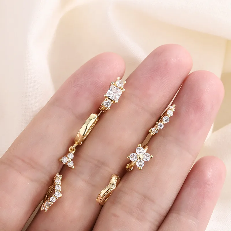 Wholesale Fashion Geometric Copper Plating Zircon Earrings 1 Pair