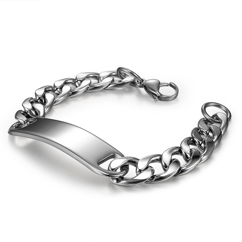 Wholesale ebay AliExpress sply wholesale men's titanium steel stainless steel curved bracelet European and American hip hop Cuban retro
