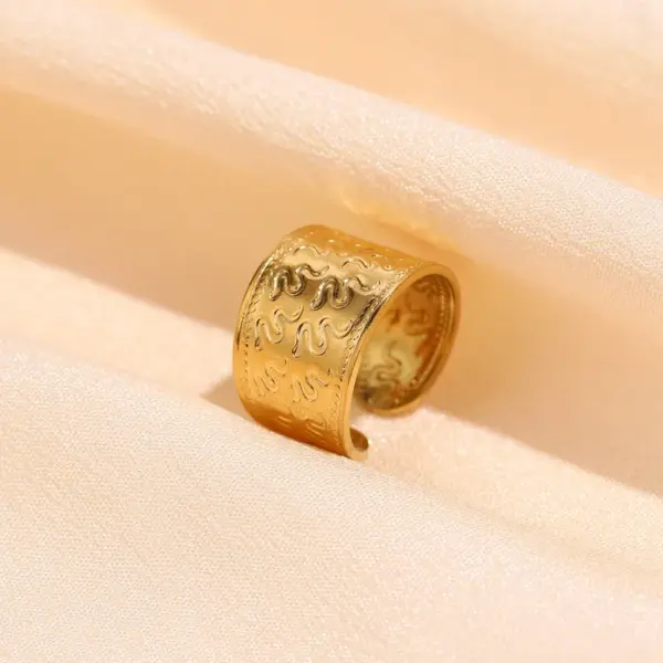 Wholesale Ins Cold Style Irregular Line Stainless Steel Open Ring Women's Niche Overlapping Index Finger Ring Accessories