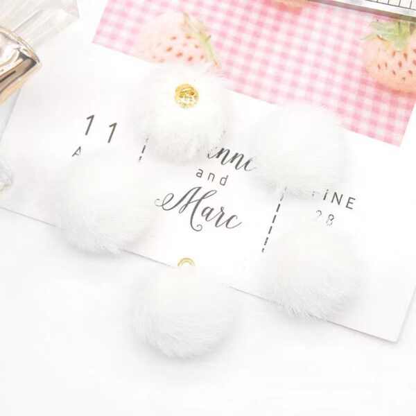 Wholesale New 15MM long fur ball mink fur ball diy beads stud earrings necklace pendant earrings accessories handmade accessories