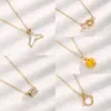 Wholesale Vacuum Plating Real Gold Plated Heart Shape Fish Tail 304 Stainless Steel Simple Style Waterproof Non Tarnish 304 Stainless Steel Necklace