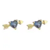 1 Pair Elegant Lady Modern Style Heart Shape agoy Butterfly Plating Inlay Copper Copper Zircon Ear Studs