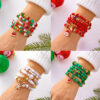 Wholesale New European and American cross-border Christmas crystal bracelet set, versatile Christmas snowman snowflake beaded bracelet wholesale.