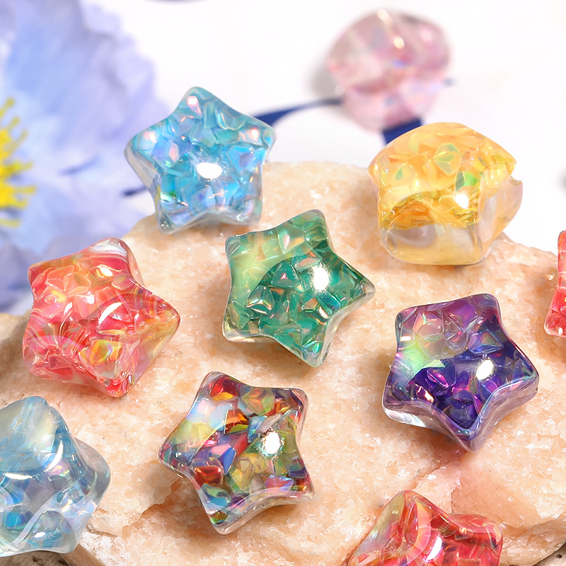 Wholesale Acrylic colorful pentagram bead