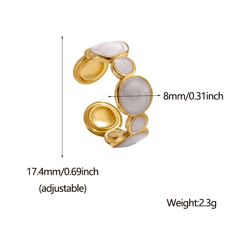 Wholesale PVD Coated Real Gold Plated Oval Stainless Steel Retro Waterproof Non Tarnish Open Ring
