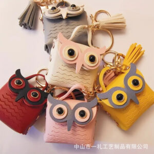 Wholesale New Pu Leather Owl Coin Purse Cute Cartoon Bluetooth Headset Bag Fashion Tassel Car Key Pendant