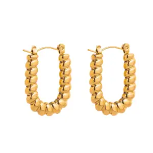 Twist U-Shaped Earrings Yellow Gold 1