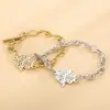 Wholesale PVD Coated 18K Gold Plated Geometric Titanium Steel Fashion Waterproof Non Tarnish Bracelets