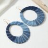 oly-5a563b2f6883aef1dd9a3b330ae69b6c Wholesale Cross-border Explosions Western Denim Style Casual Fashion Exaggerated Earrings Earrings Denim Oval Bohemia