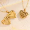 PVD Coated Real Gold Plated Heart Shape 304 Stainless Steel Simple Style Classic Waterproof Non Tarnish Pendant Necklace Locket