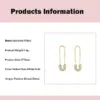 Wholesale Ins Style Paper Clip Copper Inlay Zircon Earrings 1 Pair