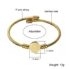 Wholesale Vacuum Plating Real Gold Plated Solid Color 304 Stainless Steel Simple Style Waterproof Non Tarnish 304 Stainless Steel Bangle