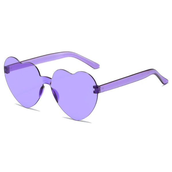 Wholesale Transparent jelly color love sunglasses men's and women's peach heart sunglasses cross-border European and American heart-shaped conjoined sunglasses