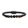 Wholesale Fashion Geometric 304 Stainless Steel Volcanic Rock Tiger Eye No Inlaid Natural Stone Bracelet In Bulk