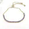 Wholesale Fashion Square Copper Gold Plated Zircon Bracelets In Bulk