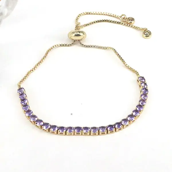 Wholesale Fashion Square Copper Gold Plated Zircon Bracelets In Bulk