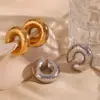 Wholesale PVD Coated Real Gold Plated 18K Gold Geometric 304 Stainless Steel Basic Classic Style Waterproof Non Tarnish Ear Cuffs