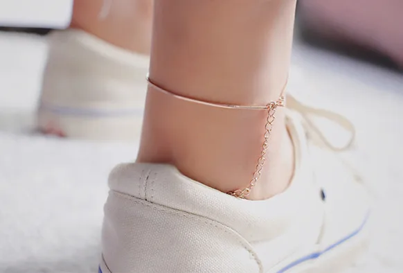Wholesale Printing Anklet 304 Stainless Steel Waterproof Non Tarnish No Inlaid PVD Coated 18K Real Gold Plated Women'S Casual Cute Simple Style