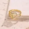 Wholesale Jewelry Vacation Modern Style Virgin Mary Heart Shape Jesus Copper Zircon 18K Gold Plated Polishing Plating Inlay Rings