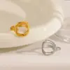 Wholesale Ion Plating (IP) 18K Gold Plated Geometric 304 Stainless Steel Simple Style Classic Style Commute Waterproof Non Tarnish Open Rings