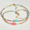 Wholesale Artificial Crystal Colorful Casual Vacation Waterproof Non Tarnish Beaded Handmade Colour Necklace