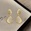 1 Pair Elegant Geometric 304 Stainless Steel 18K Gold Plated Drop Earrings