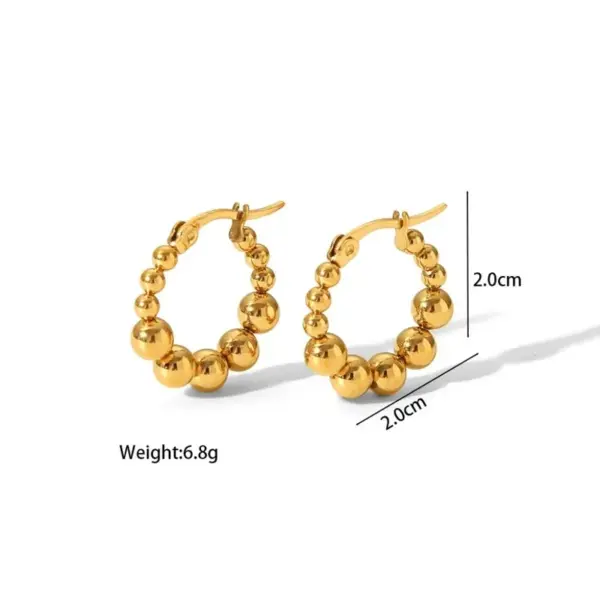 Wholesale 201 Stainless Steel Geometric Ion Plating (IP) 18K Gold Plated Simple Style Classic Style Cool Style Waterproof Non Tarnish Ear Studs