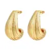 Wholesale 304 Stainless Steel U Shape Water Droplets Electroplated Golden Plated Vintage Style Waterproof Non Tarnish Plating Ear Studs