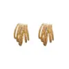 Wholesale 1 Pair Glam C Shape Plating Copper Gold Plated Ear Studs
