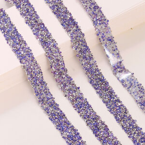 4 purple / 1.5cm double-layer Hot Melt Adhesive rhinestone hot drilling strip