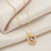 PVD Coated Real Gold Plated Heart Shape Stainless Steel Luxurious Waterproof Non Tarnish Pendant Necklace