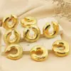 Wholesale 304 Stainless Steel U Shape Geometric PVD Coated 18K Real Gold Plated Vintage Style Waterproof Non Tarnish Plating Ear Cuffs