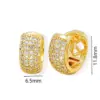 Wholesale Elegant Copper Plated 18K Gold Zirconia Embedded Earrings Women's Fashion Jewelry Non-Fading Geometric Pattern Hoop Earrings