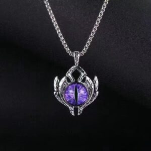 Purple devil eye-dragon bone chain