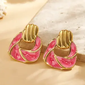 B pink / Size: 23.8*30mm (needle Thickness: Approximately 0.8mm) / 1 Pair/Package