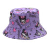 Wholesale Kulomi Printed Fisherman Hat Cartoon Anime Sanrio Double-sided Wear Sun Hat for Men and Women Outdoor Casual Basin Hat