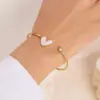 Wholesale Simple Style Heart Shape 304 Stainless Steel Bangle In Bulk