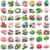 Wholesale 50 Cartoon Pink Lotus Graffiti Stickers Decorative iPad Luggage Notebook DIY Waterproof Cross-Border