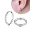 Wholesale 201 Stainless Steel Solid Color Zircon Real Gold Plated Elegant Waterproof Non Tarnish Inlay Hoop Earrings