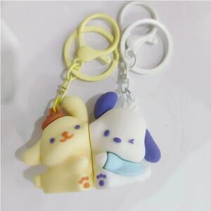 1 pair of pudding dog magnetic keychains