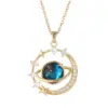 Wholesale IG Style Simple Style Star Planet 201 Stainless Steel Copper Plating Inlay White Gold Plated Gold Plated Resin Zircon