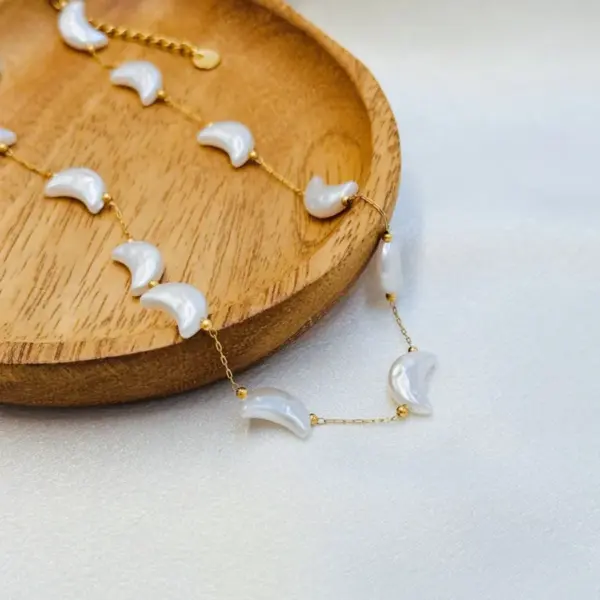 Wholesale Jewelry Casual Marine Style Geometric 304 Stainless Steel Imitation Pearl Stainless Steel Necklaces