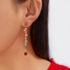 Wholesale Christmas colorful rhinestone letter earrings
