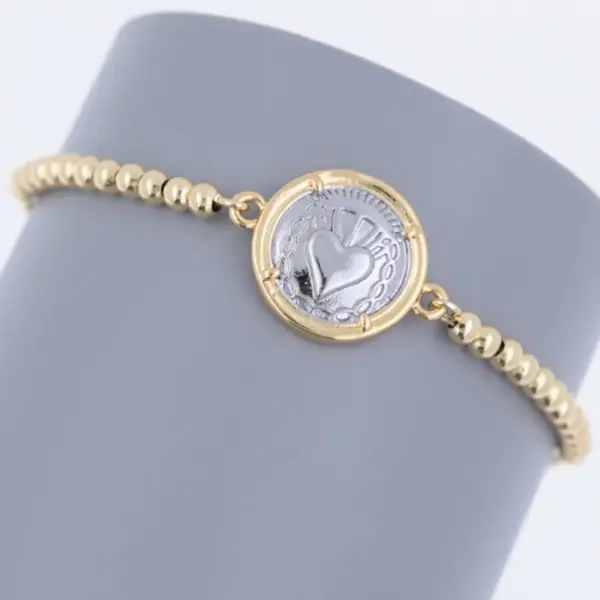 Wholesale Jewelry Simple Style Classic Style Cross Virgin Mary Copper 18K Gold Plated Plating Bracelets