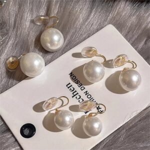 Wholesale French Mosquito Coil Disc Pearl Ear Clip for Women Without Pierced Ears High-End Retro Earrings 925 Sterling Silver Small Light Bulb Ear Bone Clip